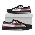 American Flag War Memorial Print Black Low Top Sneakers