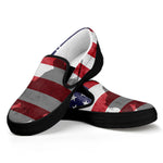 American Flag War Memorial Print Black Slip On Shoes