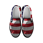 American Flag War Memorial Print Black Slip On Shoes
