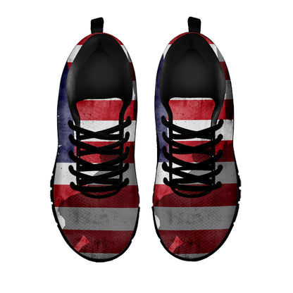 American Flag War Memorial Print Black Sneakers