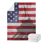 American Flag War Memorial Print Blanket
