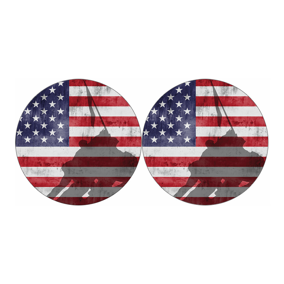 American Flag War Memorial Print Car Coasters