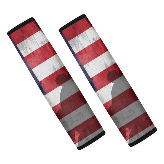 American Flag War Memorial Print Car Seat Belt Covers