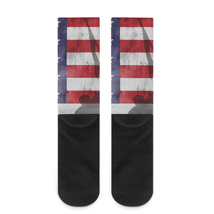 American Flag War Memorial Print Crew Socks