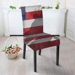 American Flag War Memorial Print Dining Chair Slipcover