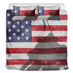 American Flag War Memorial Print Duvet Cover Bedding Set