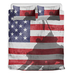American Flag War Memorial Print Duvet Cover Bedding Set