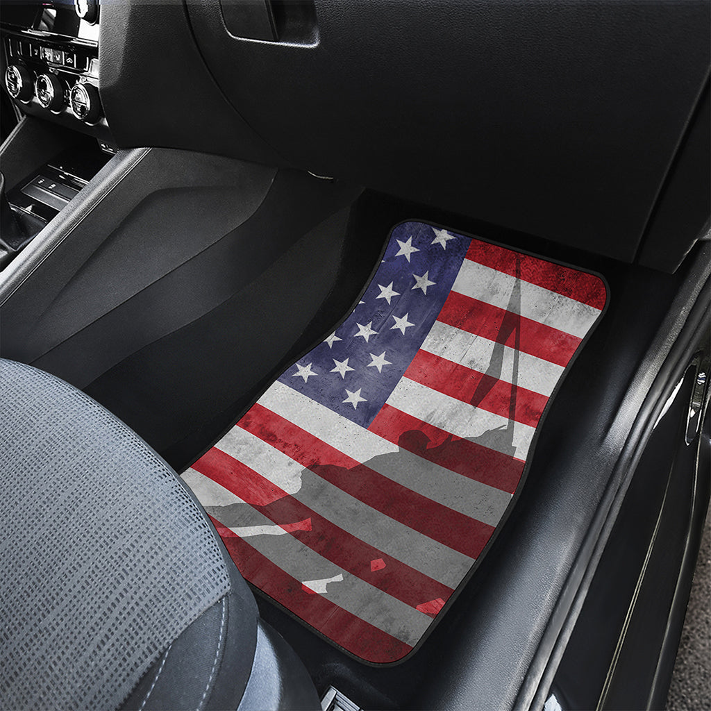 American Flag War Memorial Print Front Car Floor Mats