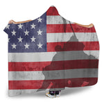 American Flag War Memorial Print Hooded Blanket