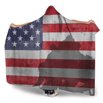 American Flag War Memorial Print Hooded Blanket