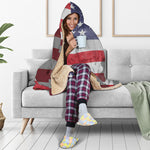 American Flag War Memorial Print Hooded Blanket