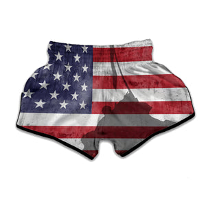 American Flag War Memorial Print Muay Thai Boxing Shorts