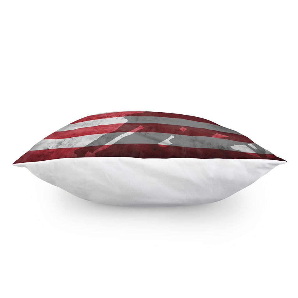 American Flag War Memorial Print Pillow Cover