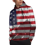 American Flag War Memorial Print Pullover Hoodie