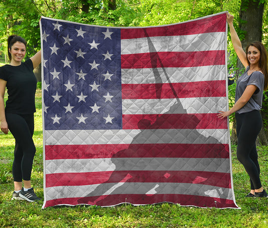 American Flag War Memorial Print Quilt