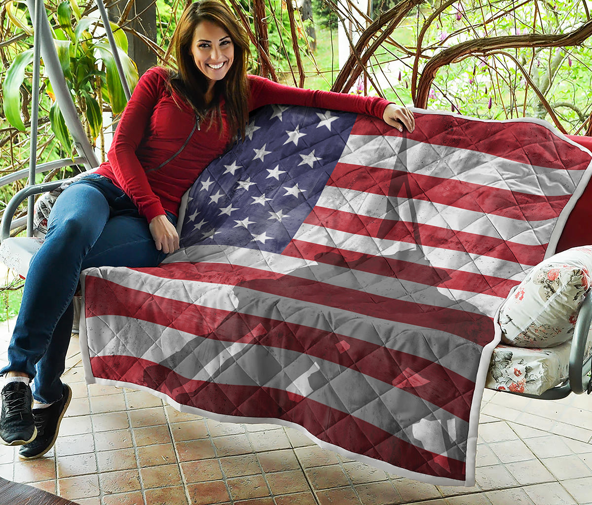 American Flag War Memorial Print Quilt