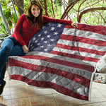 American Flag War Memorial Print Quilt