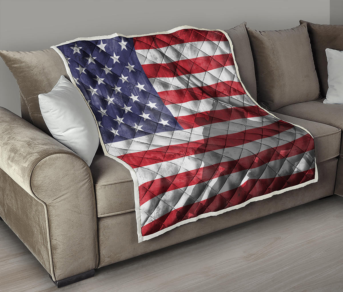 American Flag War Memorial Print Quilt