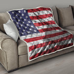 American Flag War Memorial Print Quilt