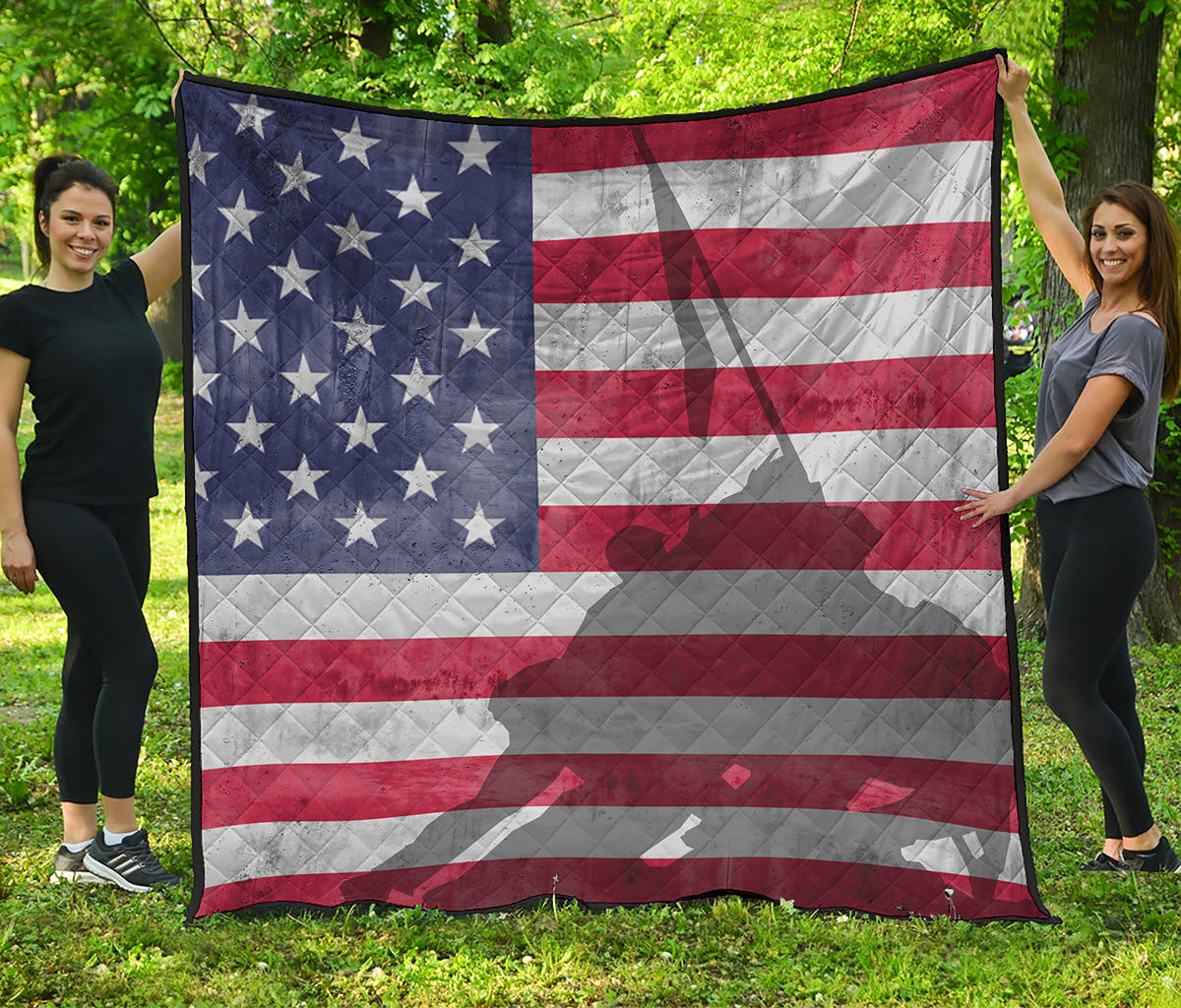 American Flag War Memorial Print Quilt