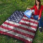 American Flag War Memorial Print Quilt