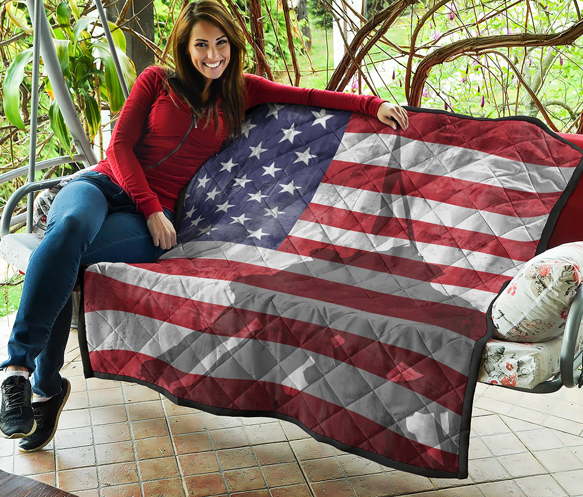 American Flag War Memorial Print Quilt