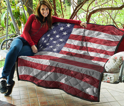 American Flag War Memorial Print Quilt