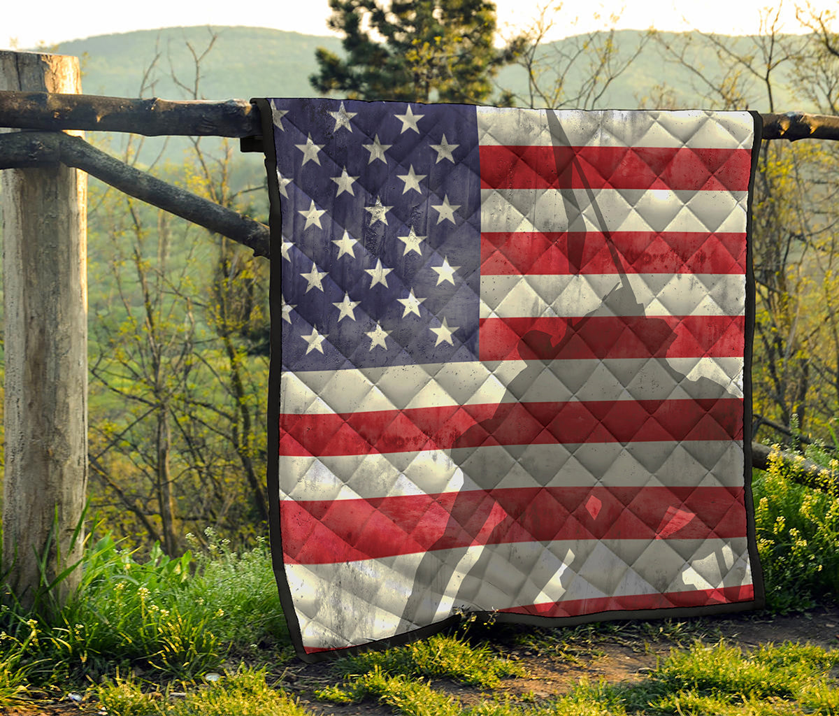 American Flag War Memorial Print Quilt