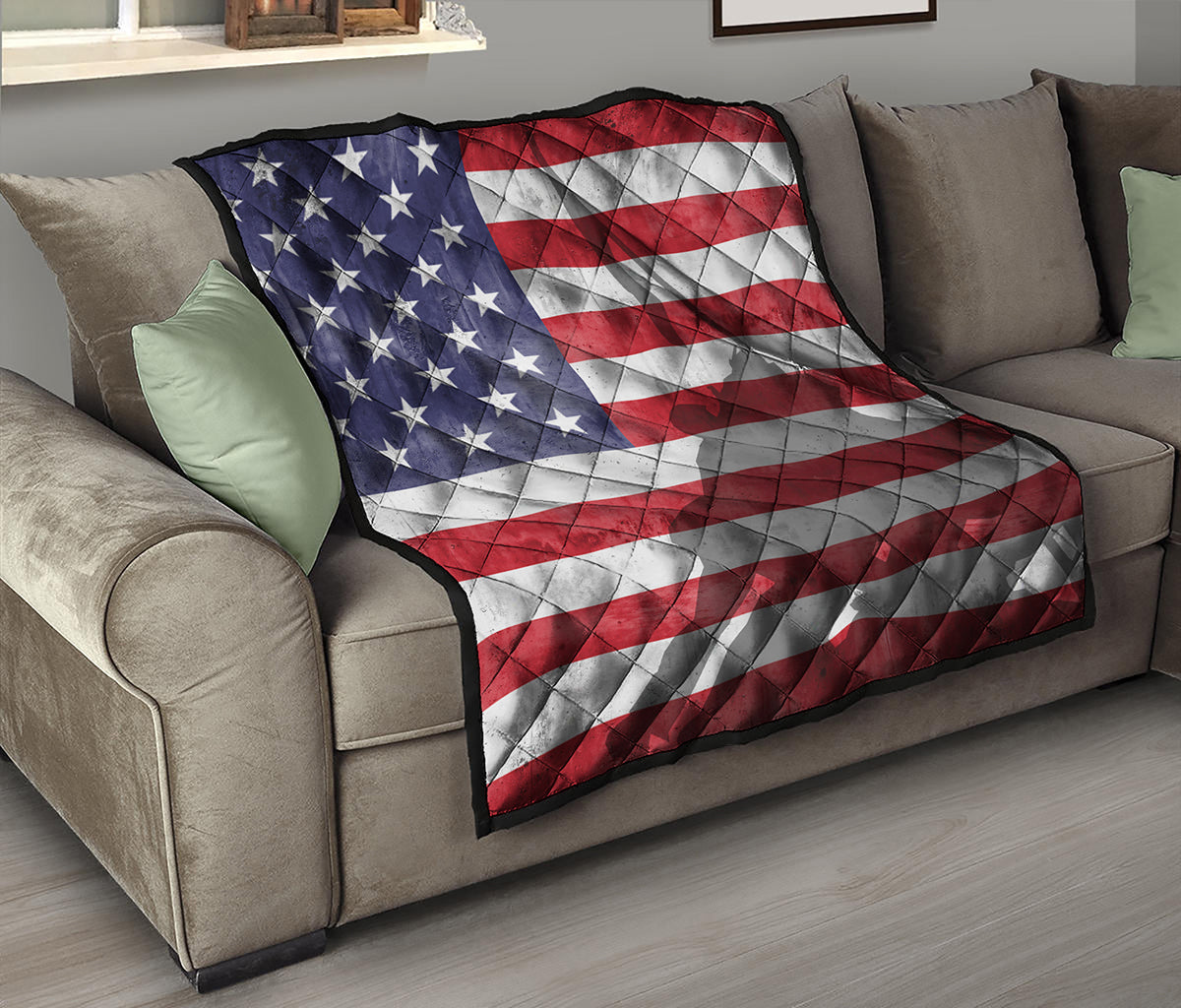 American Flag War Memorial Print Quilt