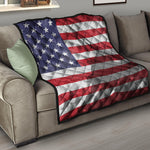 American Flag War Memorial Print Quilt