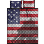 American Flag War Memorial Print Quilt Bed Set