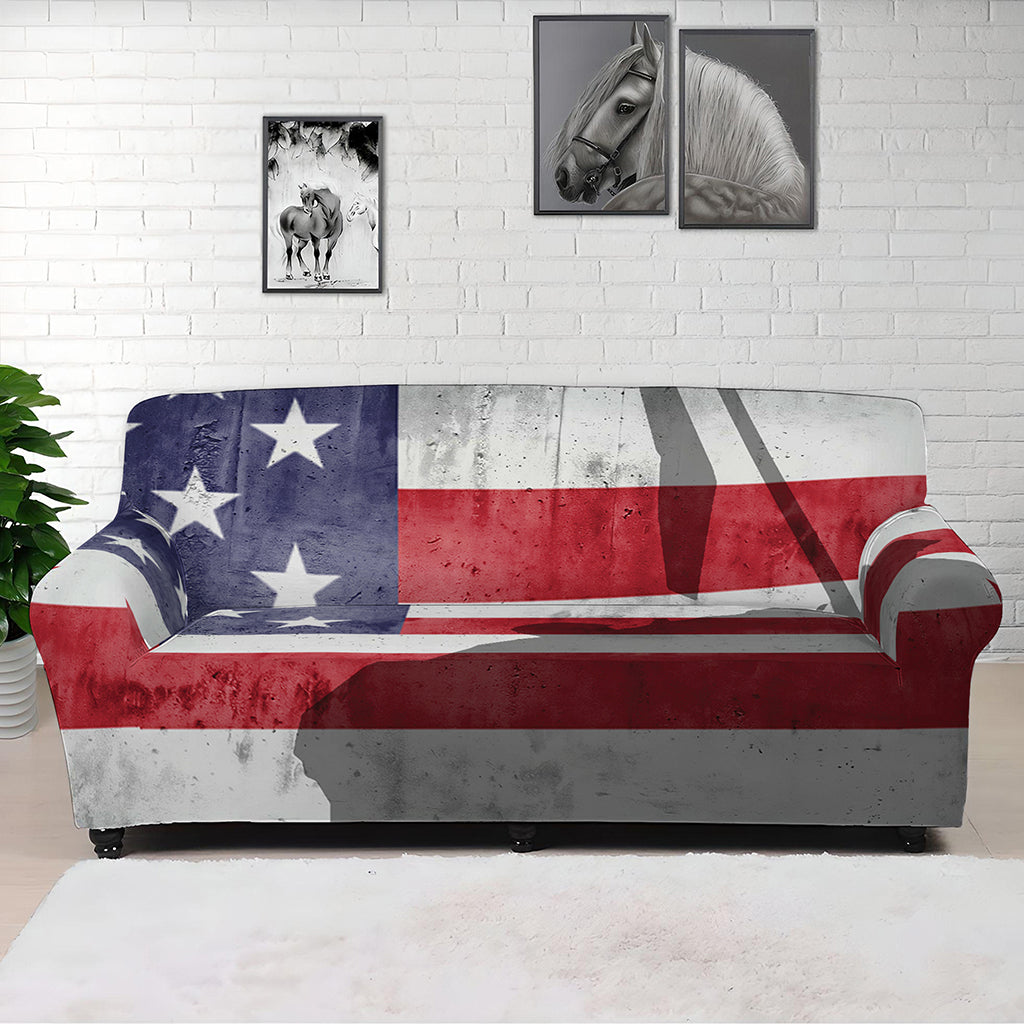 American Flag War Memorial Print Sofa Cover