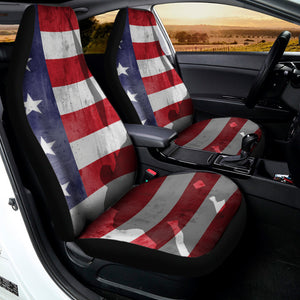 American Flag War Memorial Print Universal Fit Car Seat Covers