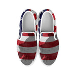 American Flag War Memorial Print White Slip On Shoes