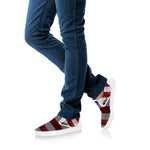 American Flag War Memorial Print White Slip On Shoes