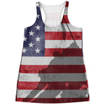American Flag War Memorial Print Women's Racerback Tank Top