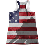 American Flag War Memorial Print Women's Racerback Tank Top