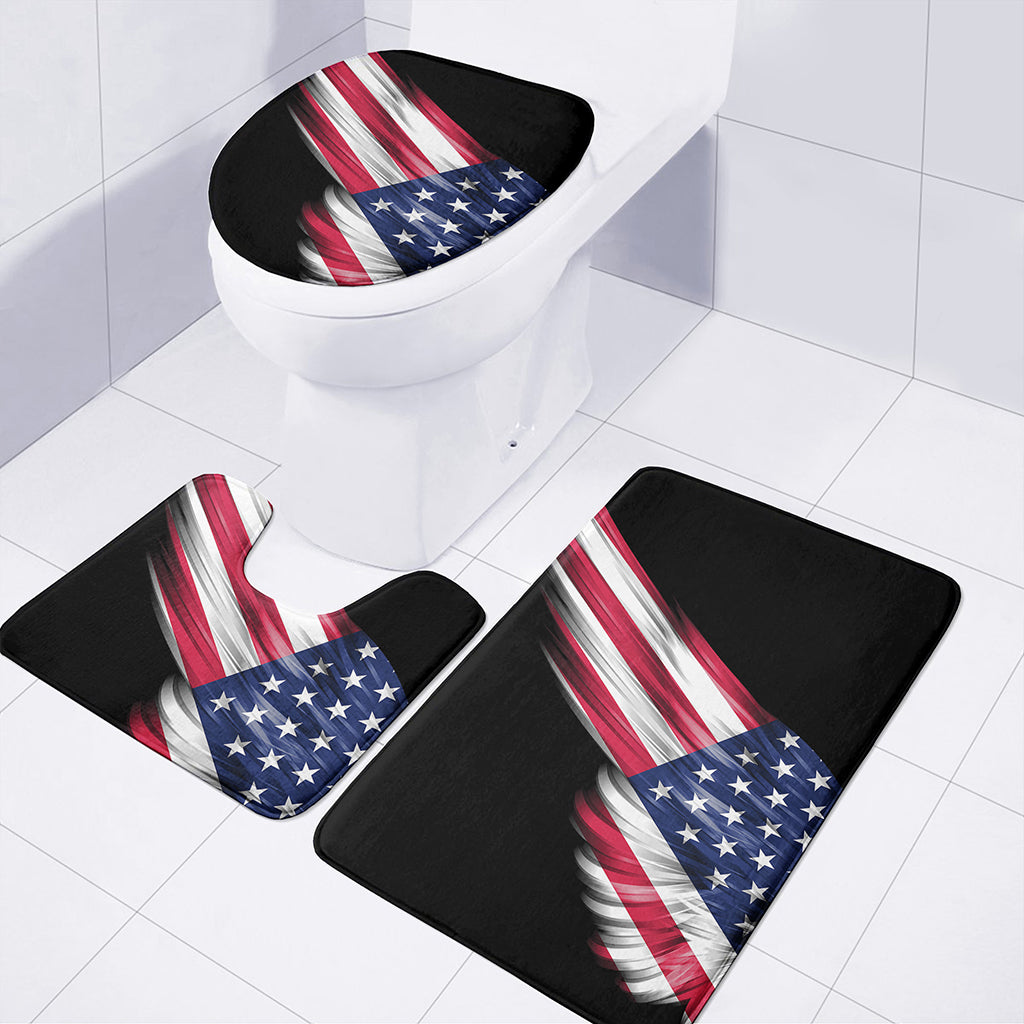 American Flag Wing Print 3 Piece Bath Mat Set