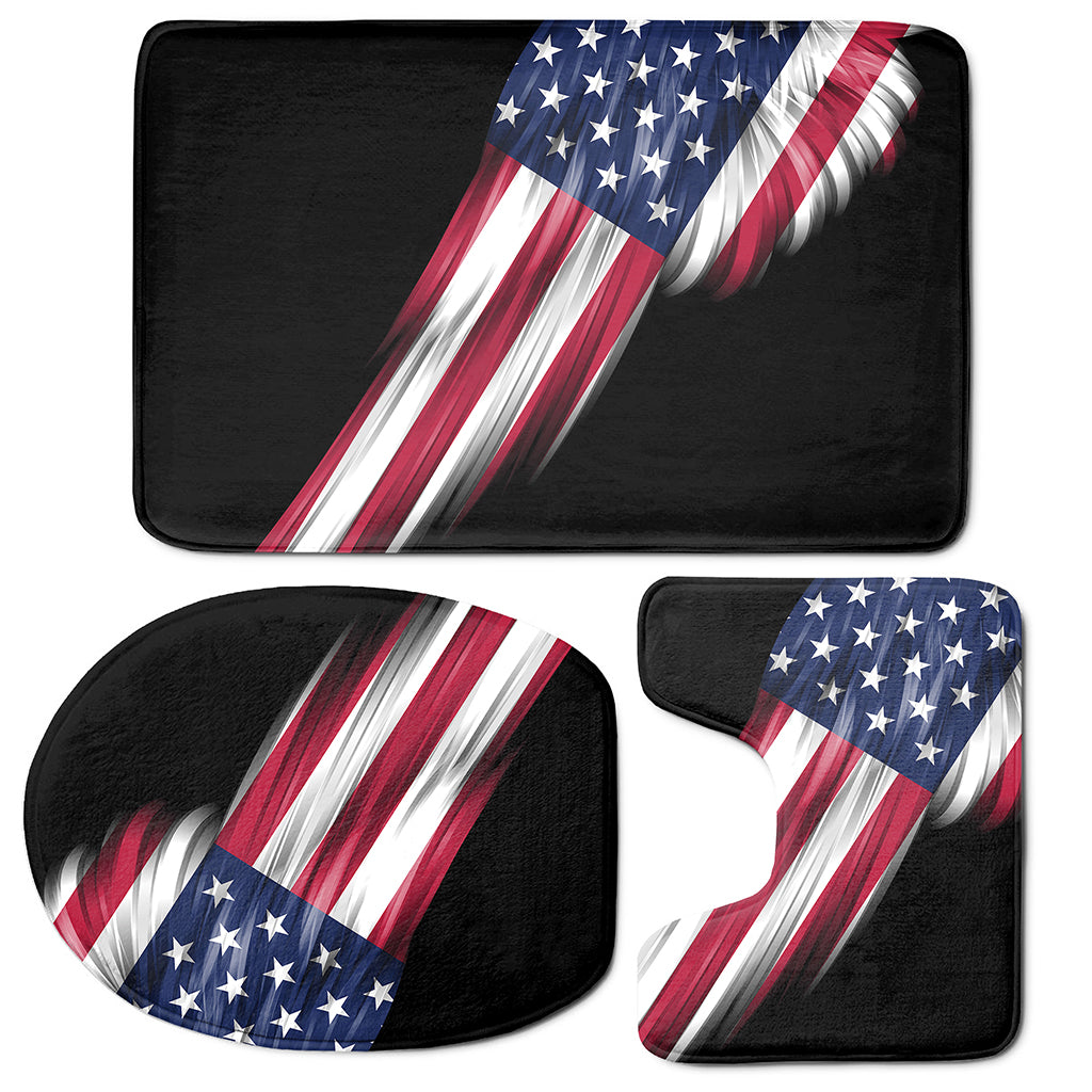 American Flag Wing Print 3 Piece Bath Mat Set