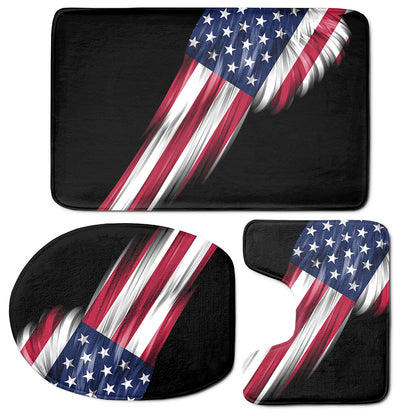 American Flag Wing Print 3 Piece Bath Mat Set