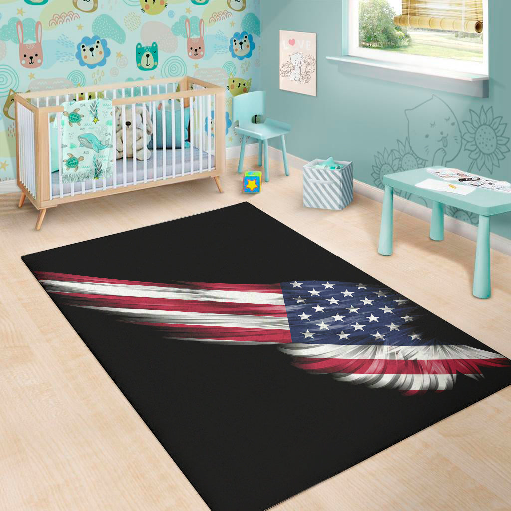 American Flag Wing Print Area Rug