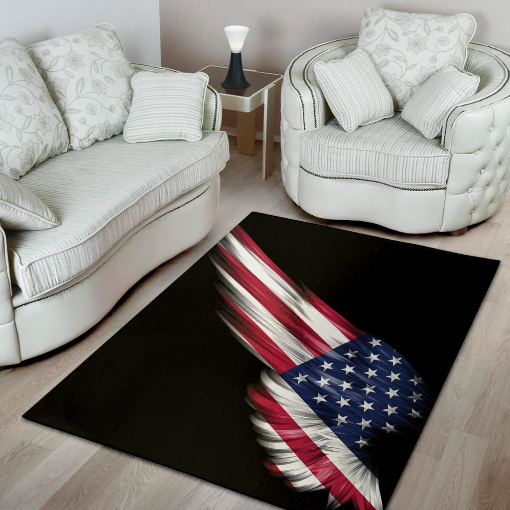 American Flag Wing Print Area Rug