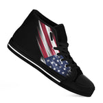American Flag Wing Print Black High Top Shoes