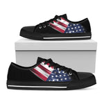 American Flag Wing Print Black Low Top Shoes 