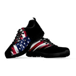 American Flag Wing Print Black Sneakers