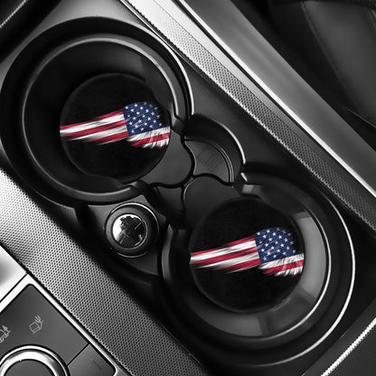 American Flag Wing Print Car Coasters