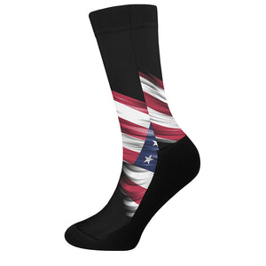 American Flag Wing Print Crew Socks