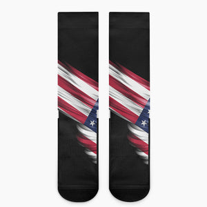 American Flag Wing Print Crew Socks