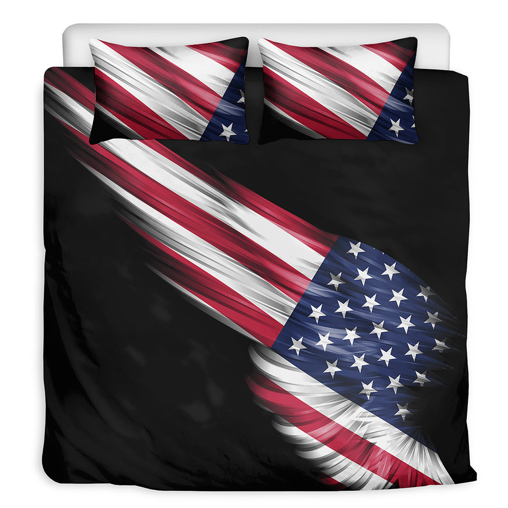 American Flag Wing Print Duvet Cover Bedding Set