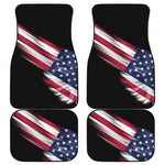 American Flag Wing Print Front and Back Car Floor Mats